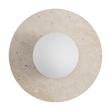 Tivoli 12" Modern Minimalist 1-Light Ovoid Travertine LED Wall Sconce